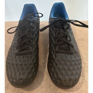 Nike Tiempo Black/Blue Cleats Women's Size 8.5